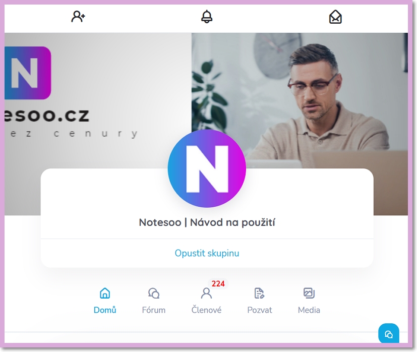 Nová sociální síť Notesoo - Skupiny Notesoo | Návod na použití