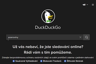 DuckDuckGo vyhledávač weby AzaNovin