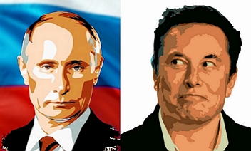 Elon Musk a Vladimír Putin