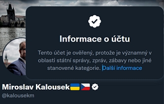 Ověřený účet na Twitteru - Miroslav Kalousek