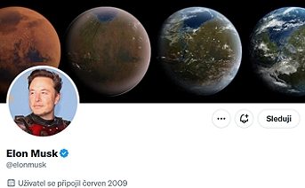 Profil Elona Muska na sociální síti Twitter