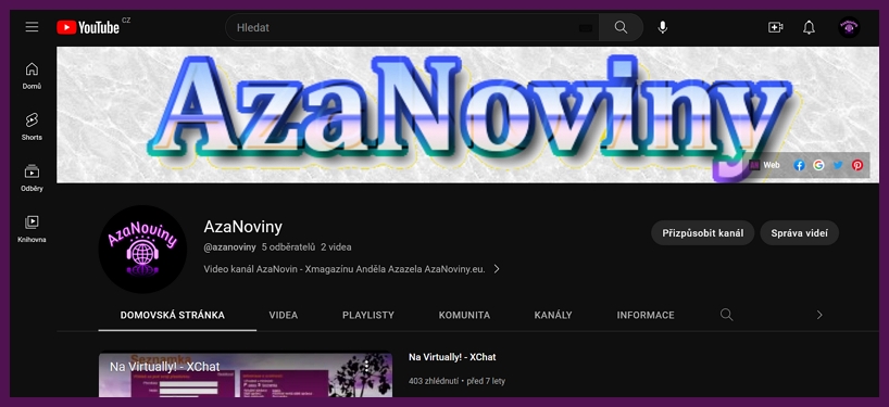 AzaNoviny YouTube (profil)