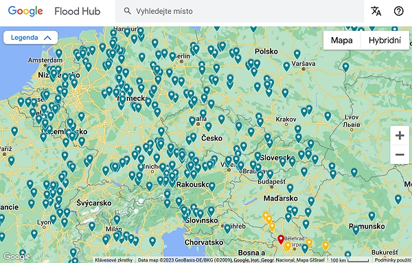 FloodHub – Platforma Google upozorňující na povodně
