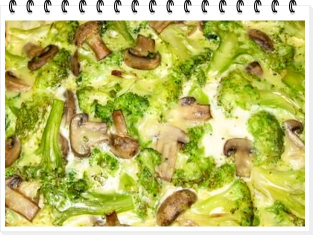 Zapečená brokolice s houbami