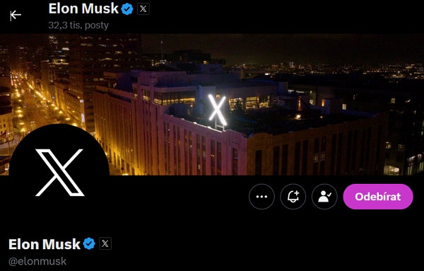 Elon Musk - Profil - Síť X