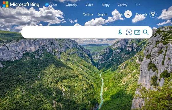 Bing vyhledávač společnosti Microsoft