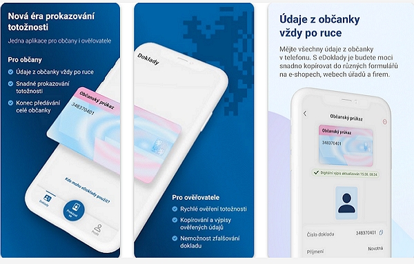 Aplikace eDoklady - Občanka v mobilu