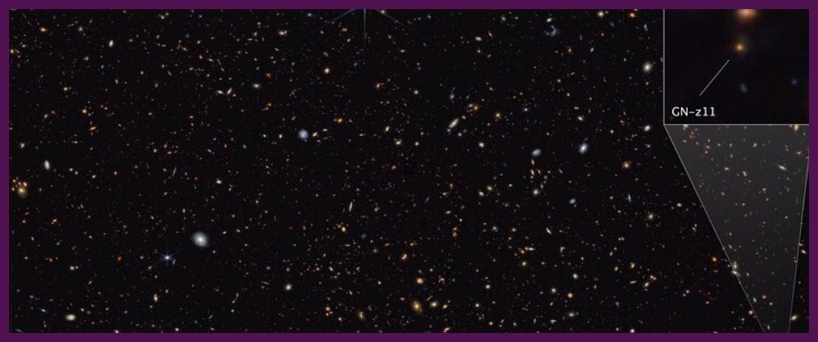 Při pohledu hluboko do vesmíru a času dva týmy používající vesmírný teleskop Jamese Webba NASA/ESA/CSA studovaly výjimečně zářící galaxii GN-z11, která existovala, když byl náš 13,8 miliardy let starý vesmír starý pouze cca 430 milionů let - Galaxie GN-z11 "Žila rychle a zemřela mladá"